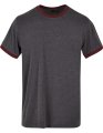 Ringer T-shirt Build Your Brand Basic BB022 Charcoal-cherry